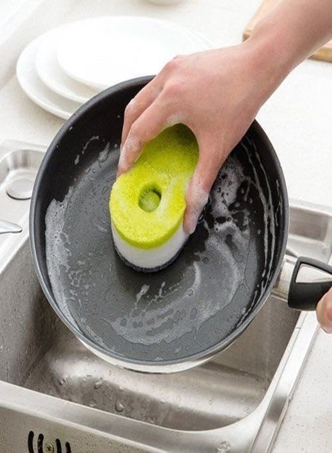 CPEX Pack of 3 Triple Layer Soapy-Sponge Self Release Dish Wash Liquid Scouring Sponge with Soap-Dispensing Capsule - Image 3